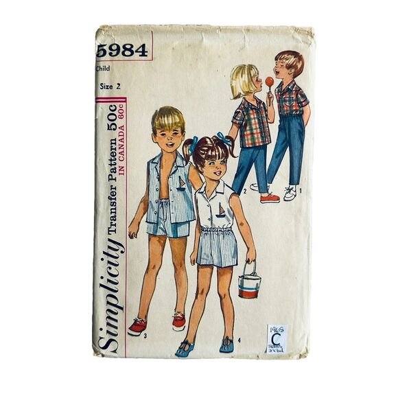 Simplicity Sewing Pattern 5984 Child Size 2 Shirt Shorts Pants Short & No Sleeve - Picture 1 of 2